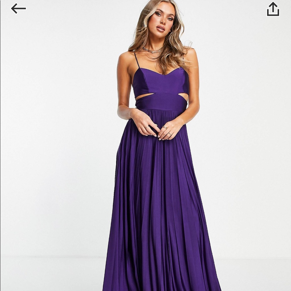 Trendyol maxi dress with side cut out in purple